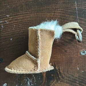 UGG Keychain Authentic Leather Tan Y2K Classic Stitched Mini Accessory